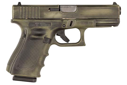 Glock G19 Gen 4 9mm Luger Battleworn OD Green Cerakote Frame