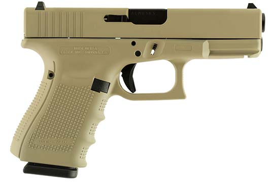 Glock G19 Gen 4 9mm Luger Desert Tan Cerakote Frame