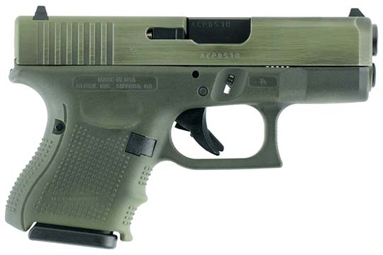 Glock G26 Gen 4 9mm Luger Battleworn OD Green Cerakote Frame