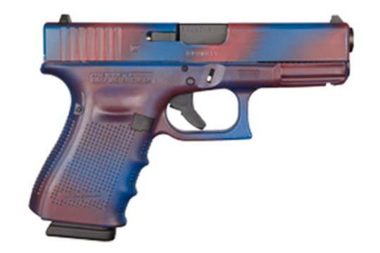 Glock G19 Gen 4 9mm Luger Battleworn Red/Blue Cerakote Frame