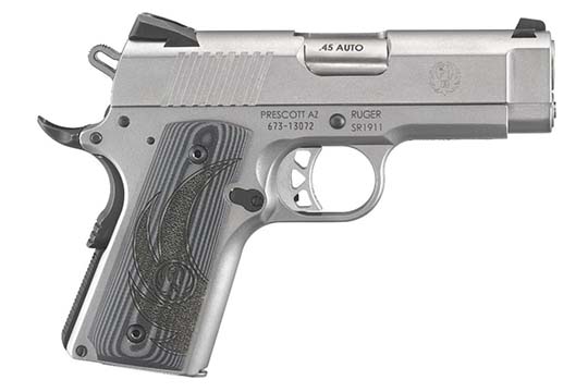 Ruger SR1911 Officer-Style .45 ACP Low-Glare Stainless Frame